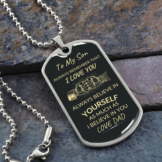 TO My SON | FROM DAD | DOG TAG NECKLACE | 2