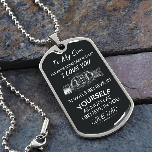 TO MY SON | FROM DAD | DOG TAG NECKLACE