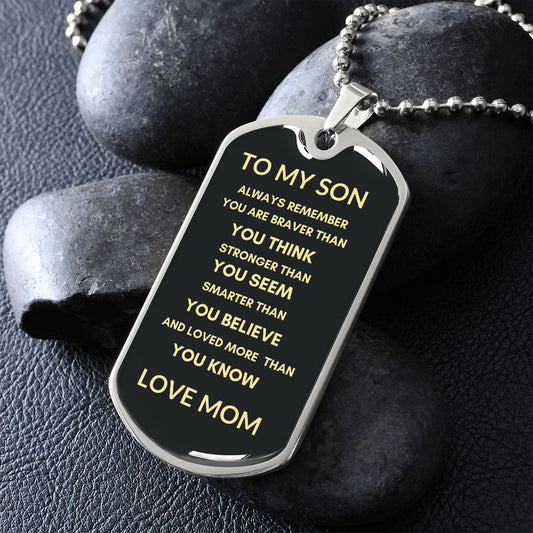 TO MY SON | FROM MOM | DOG TAG