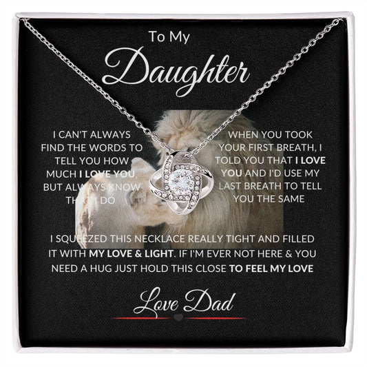 TO MY DAUGHTER | FROM DAD | LOVE KNOT NECKLACE | LION